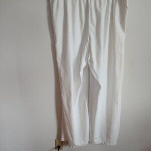 Ladies SZ 18T J Crew Factory White Linen Blend Wide-Leg Pant
